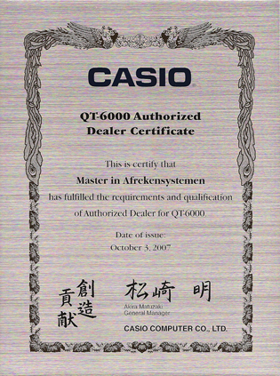 Casio certificaat